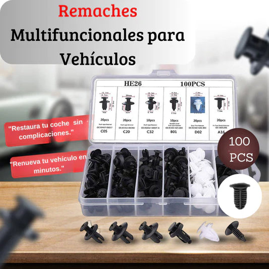 CAJA 100 REMACHES MULTIFUNCIONALES PARA VEHICULOS