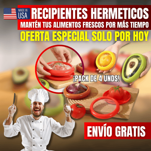 PACK DE 4 RECIPIENTES HERMETICOS ¡EN PROMOCIÓN!