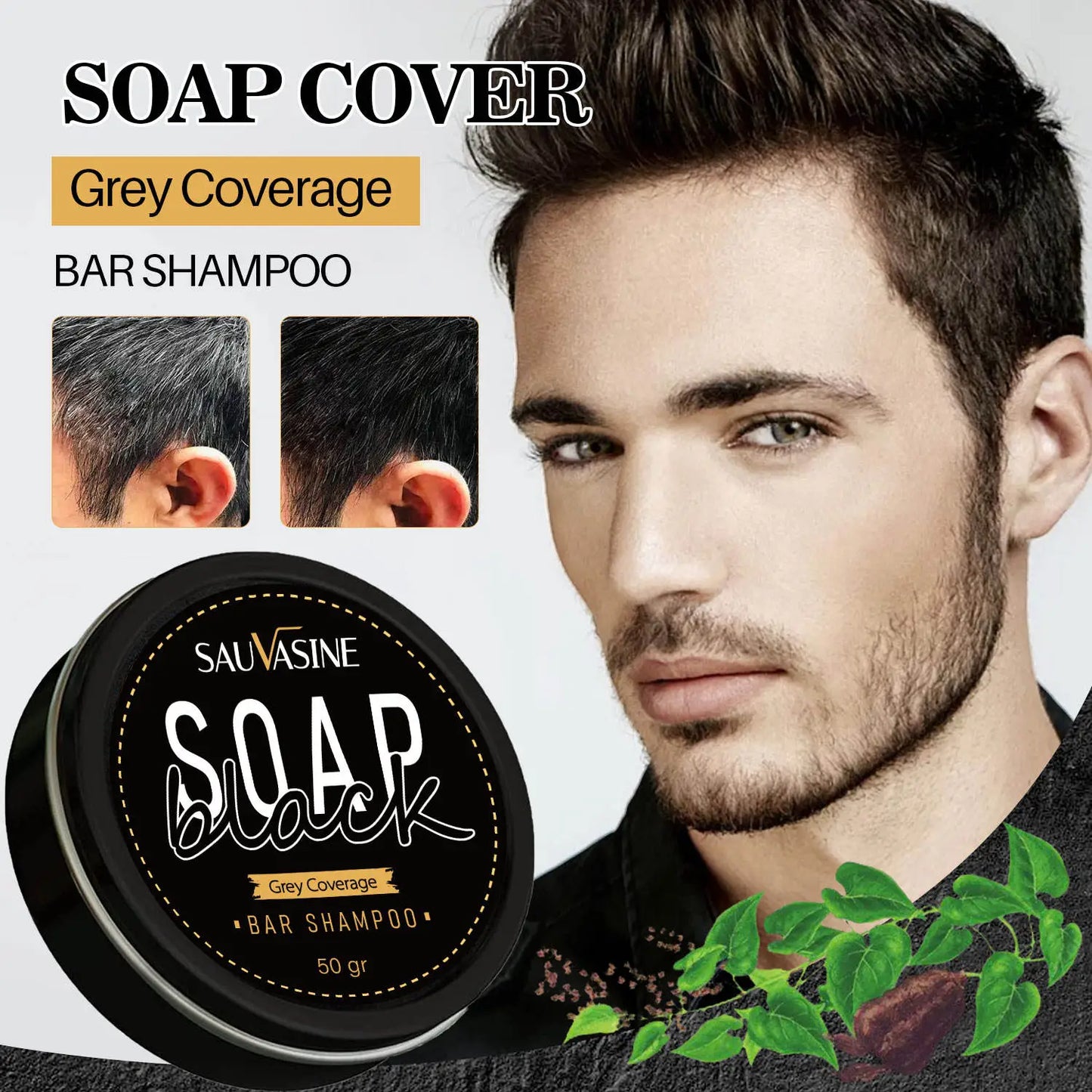 Jabón comprimido para cubrir el cabello